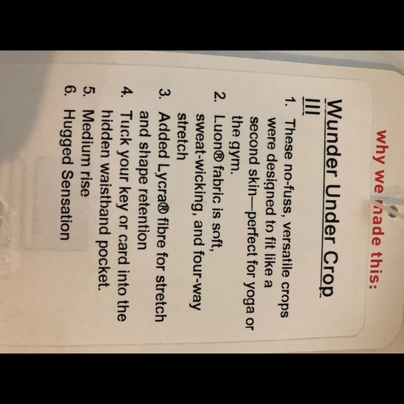 NWT Lululemon Wunder Under Crop III SZ 6 - Picture 2 of 2